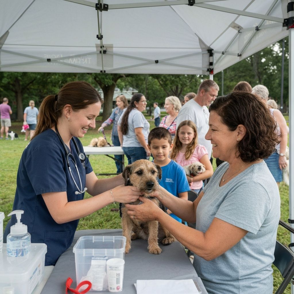 Community wellness event with veterinarians
